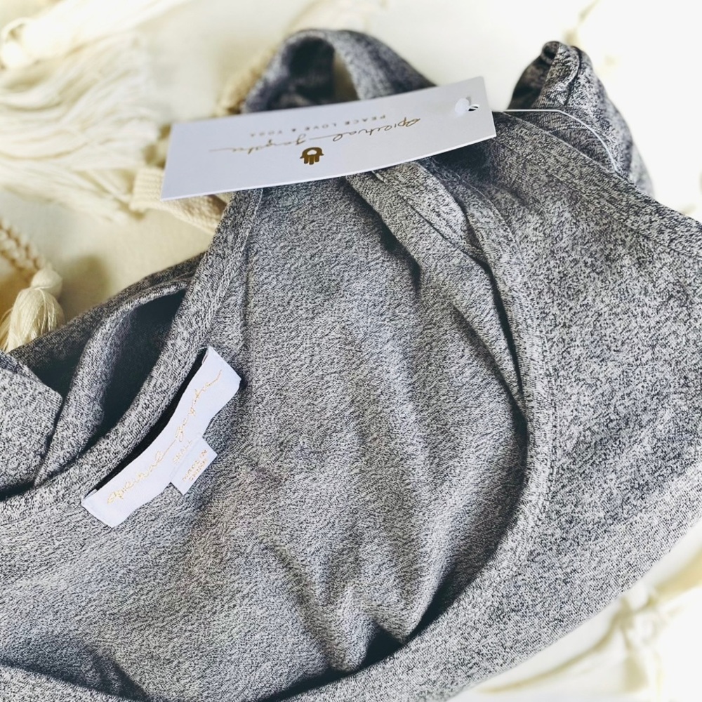 SPIRITUAL GANGSTER | S | NWT Perfect Lounge Romper Heather Grey White Drawstring